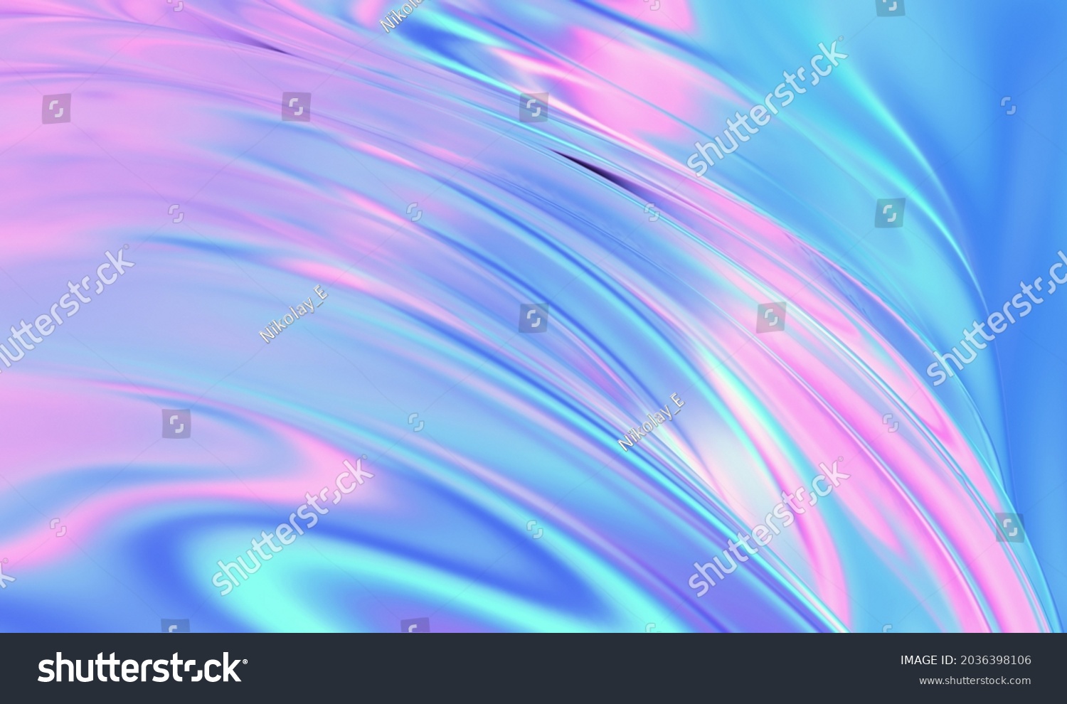 Cloth fabric gradient waves abstract background. Iridescent chrome wavy ...