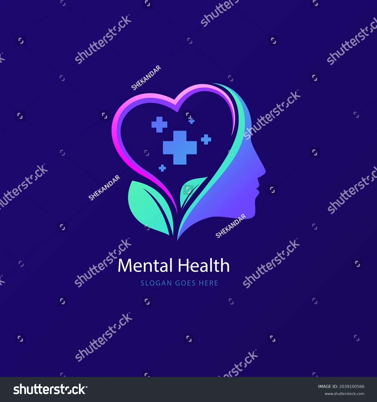 Mental health logo. Psychology therapy icon. Brain spirit training