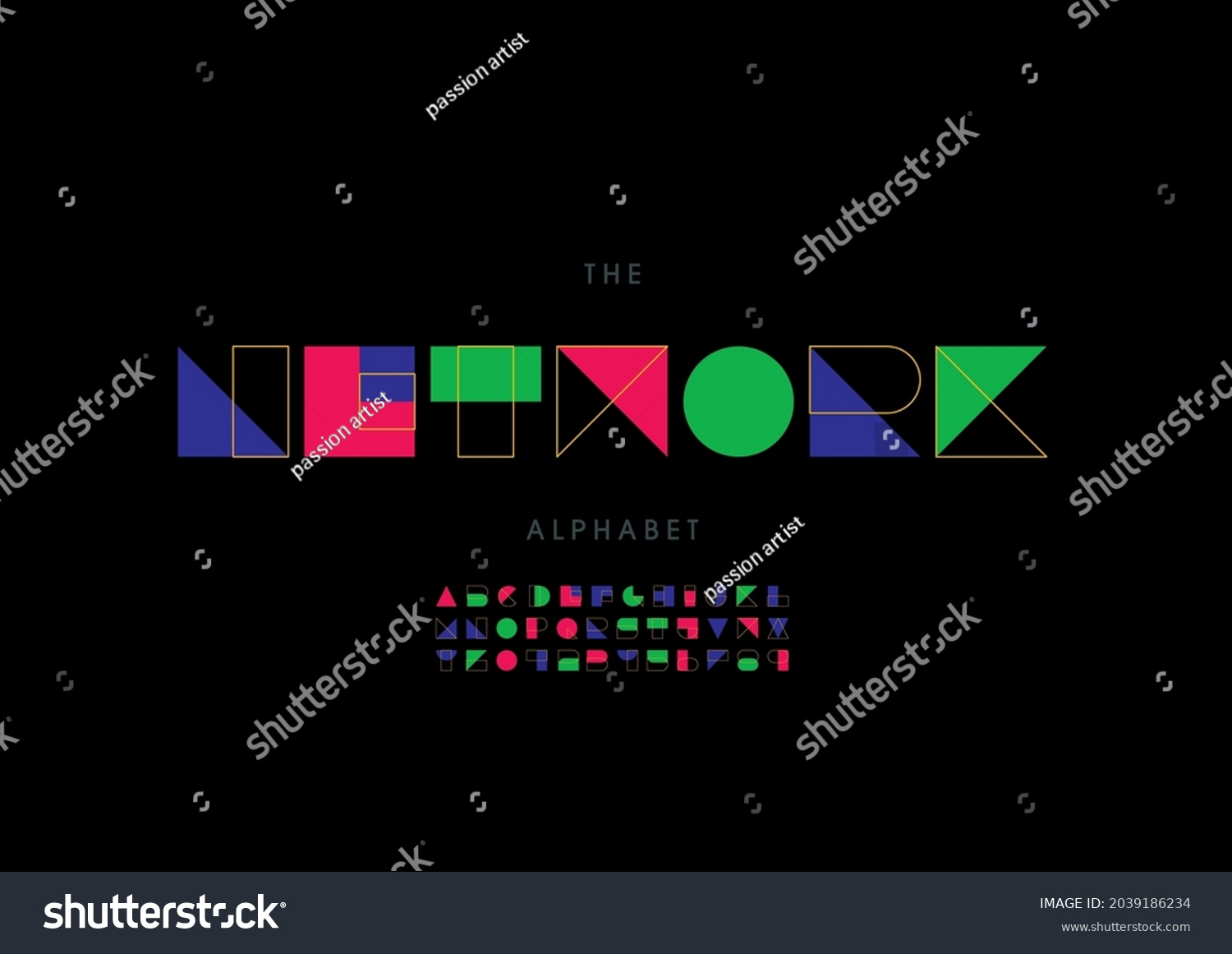 Vector of stylized network alphabet and font_站酷海洛_正版图片_视频_字体_音乐素材交易平台_站 ...