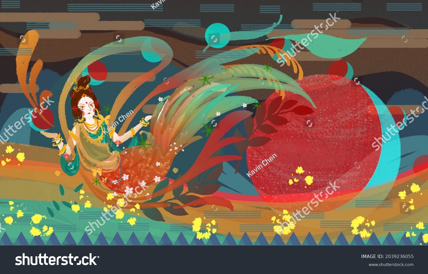 Dunhuang Flying fairy illustration source material