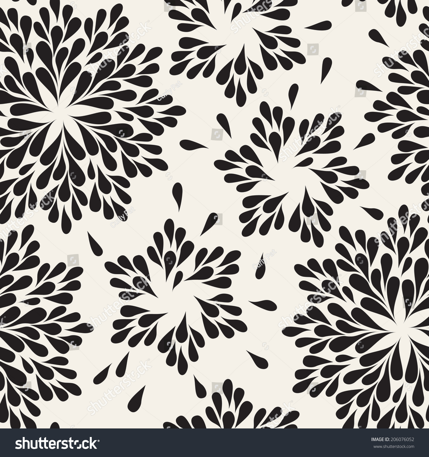 Vector seamless pattern with spots. Modern repeating texture. Fancy print with stylized flowers