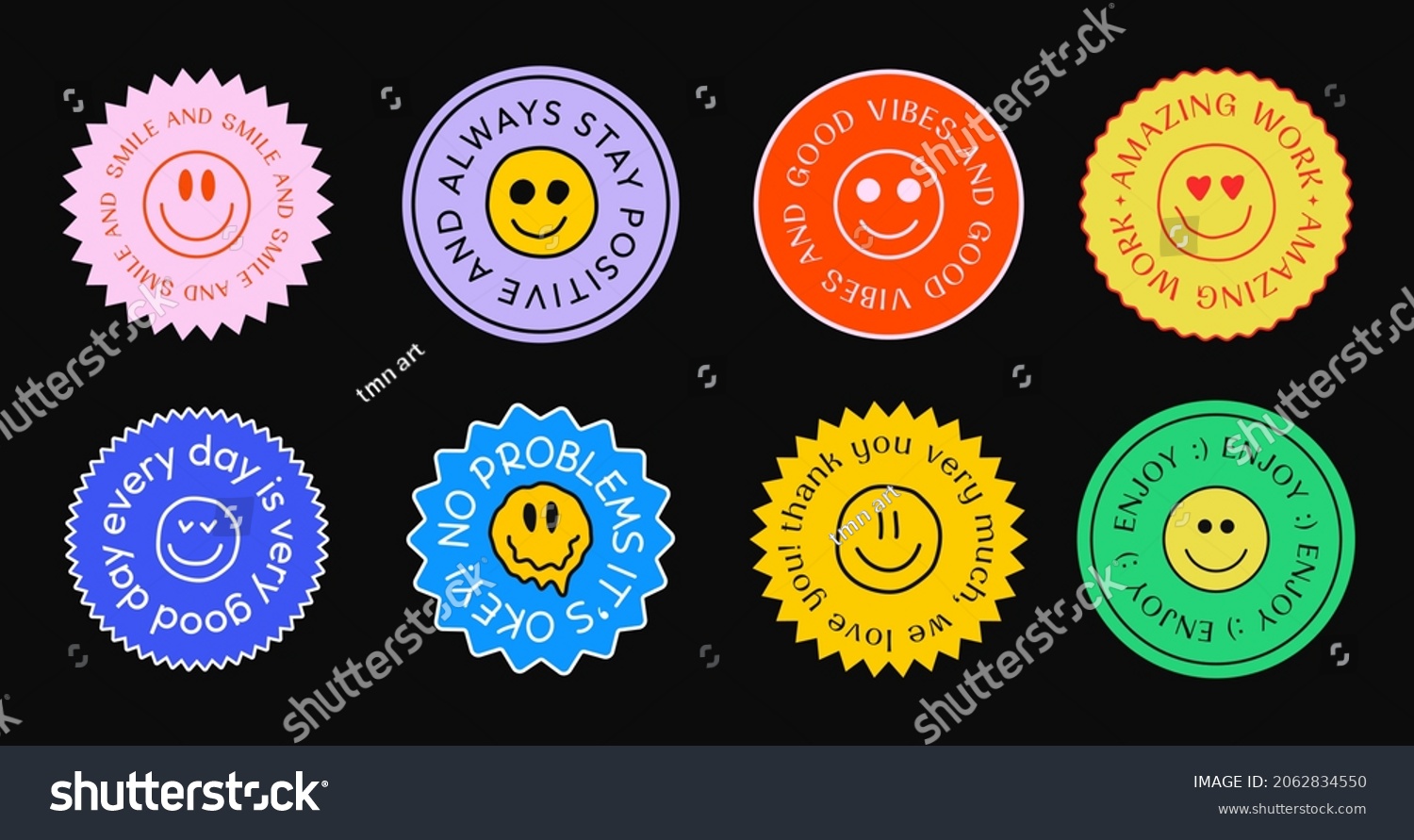 Set of Various Stickers  Pins and Patches. Cool Funny Cute Emoji Badges Vector Design.