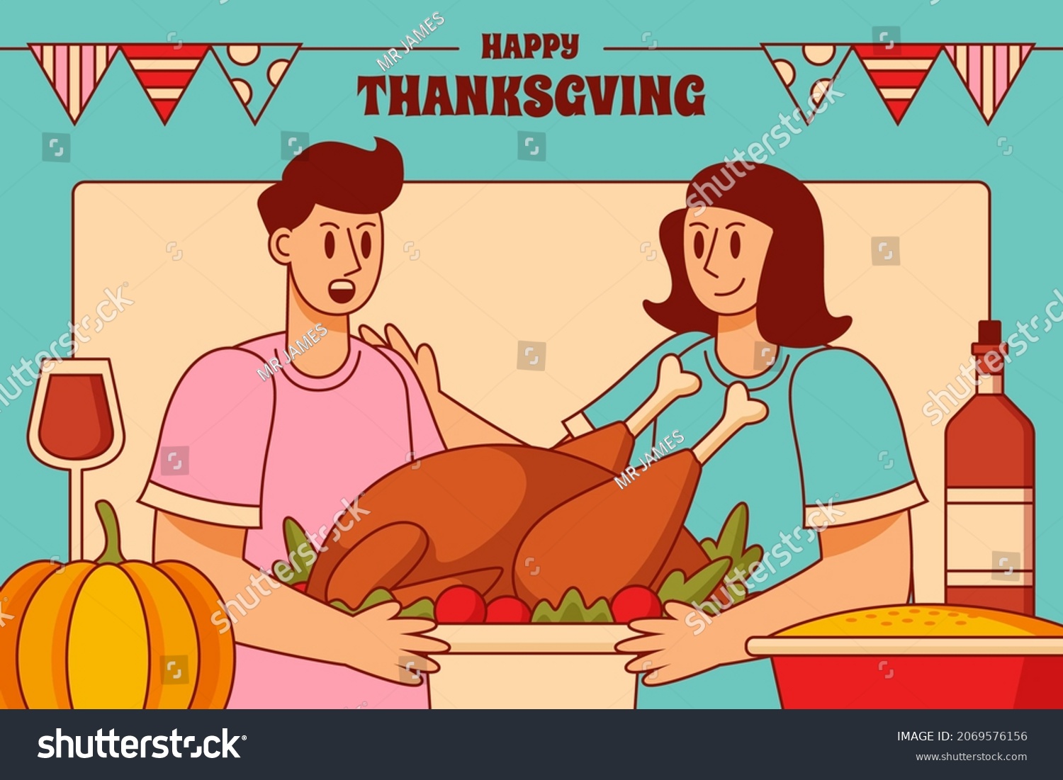 Happy thanksgiving banner  happy thanksgiving holiday poster background illustration 