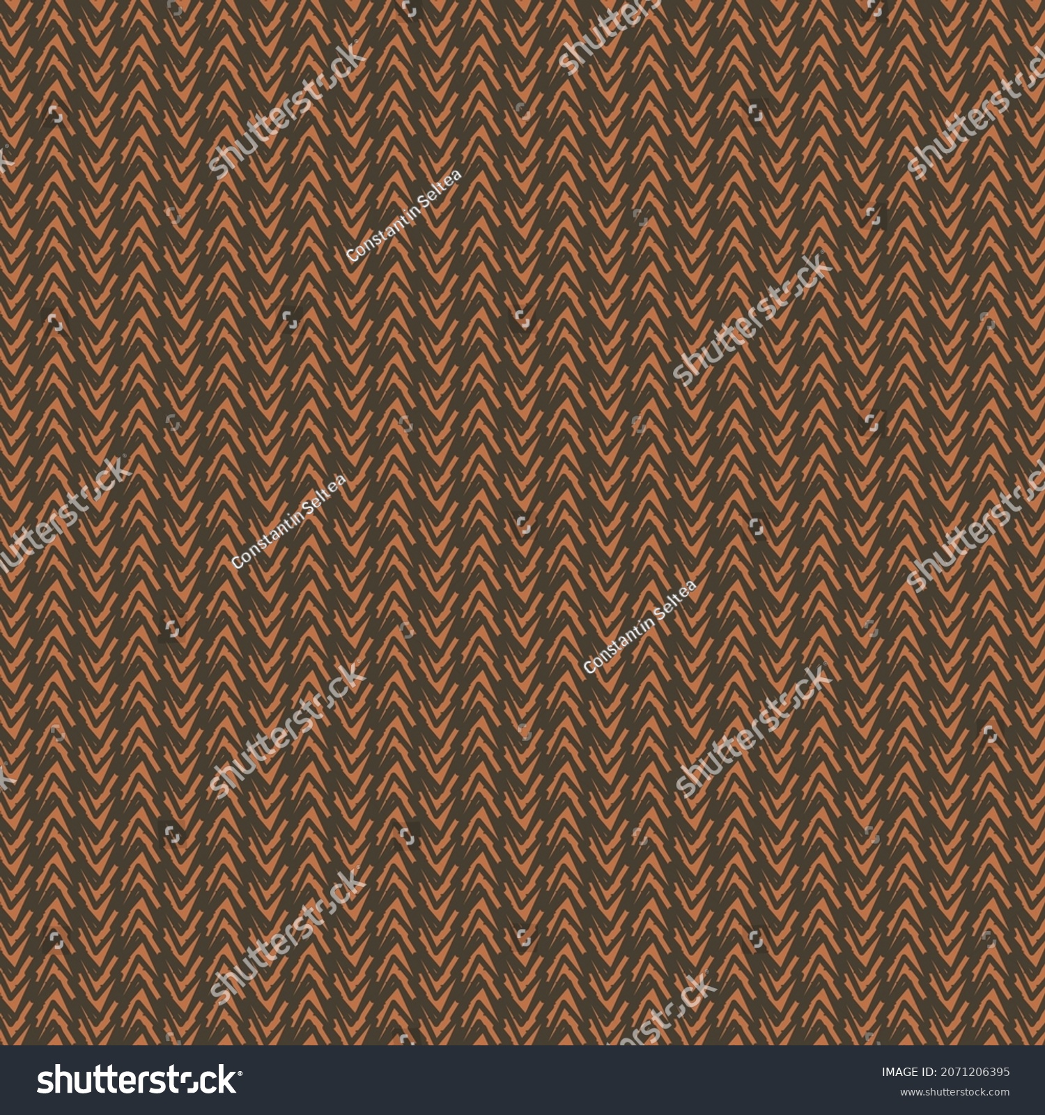 A type of chevron pattern in shades of brown and rust. Thick fabric ...