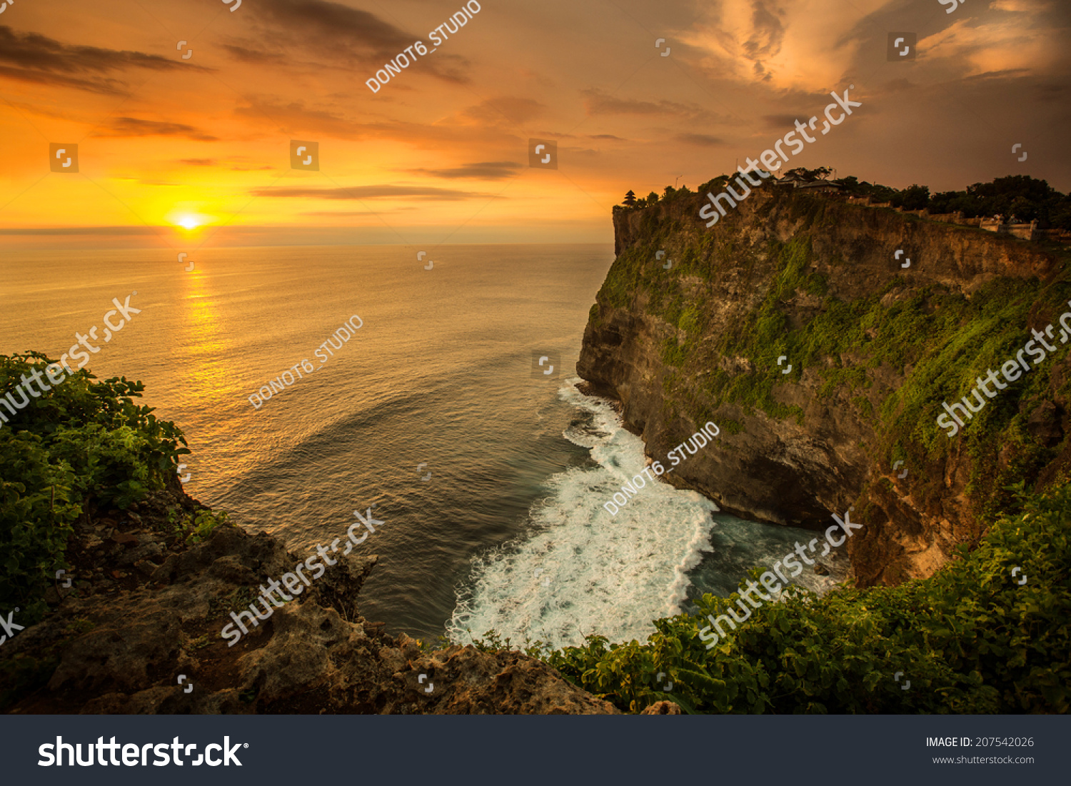Beautiful Sunset at Uluwatu temple  Bali Indonesia