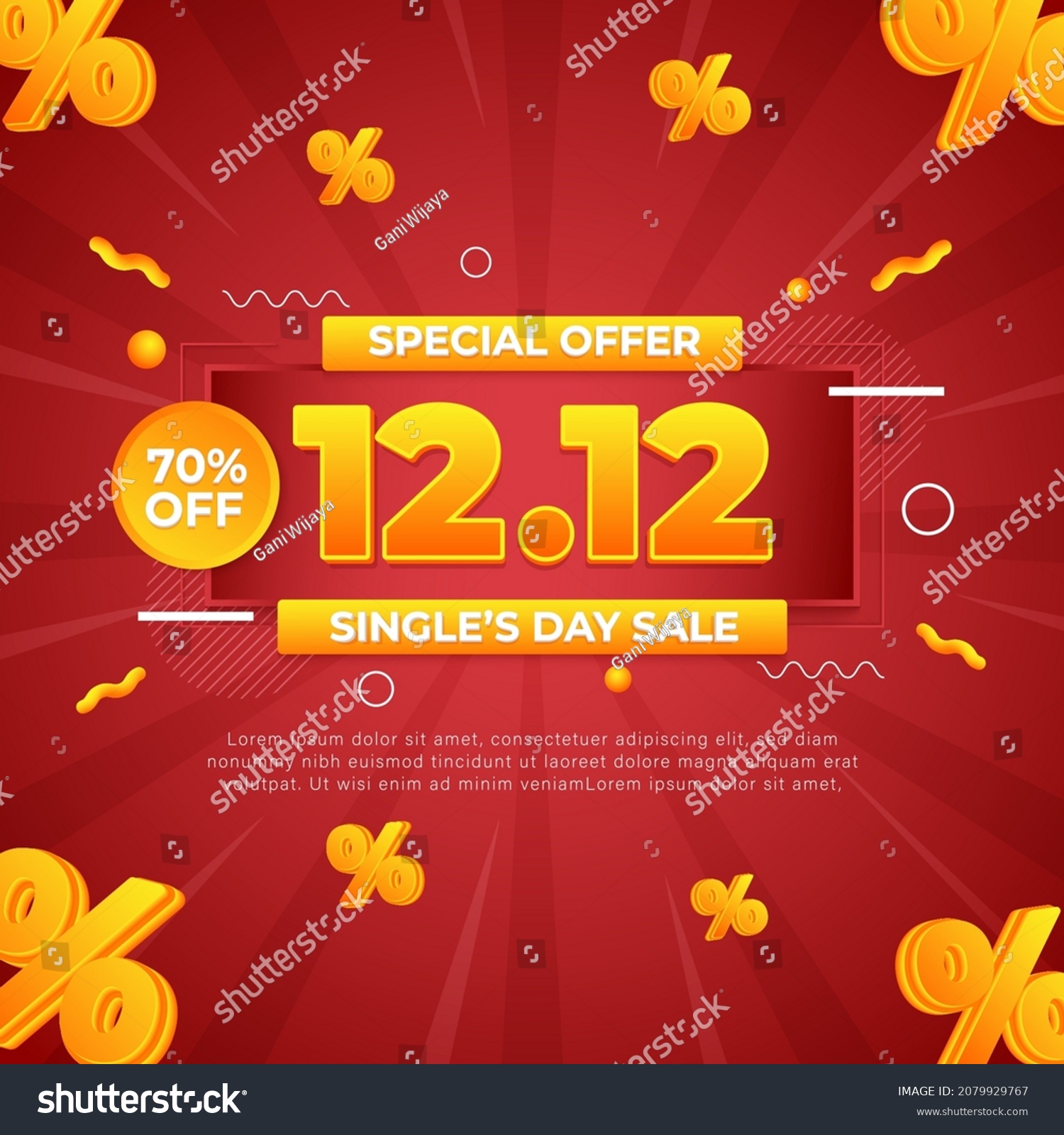 1212 single's day sale banner or background template