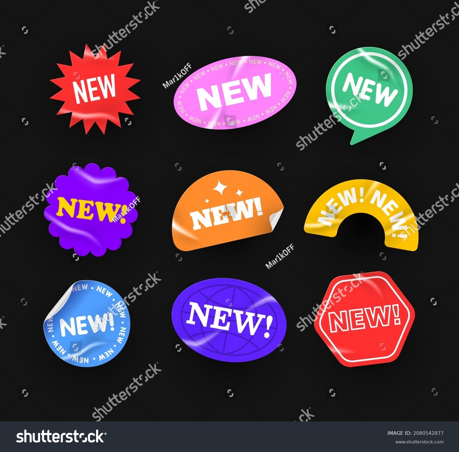Sticker New Arrival. Stickers for products  new labels  sale badges. Vector sticker templates