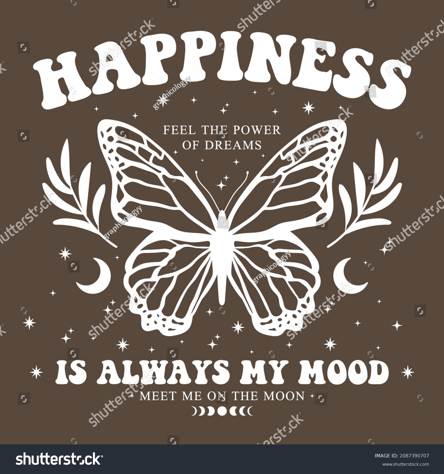 retro typography slogan with vintage butterfly for t-shirt print  vector illustration.
