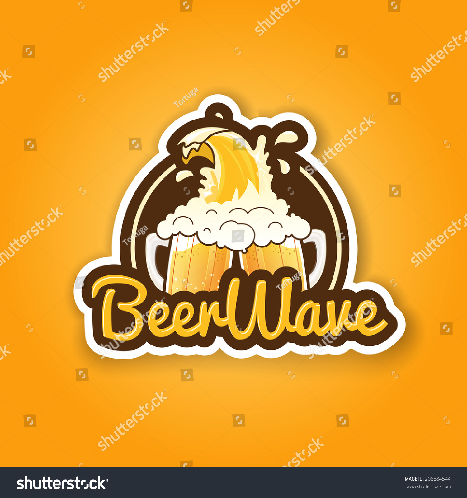 Premium retro beer badge label sticker design for bar pub tavern  symbol looks like logo