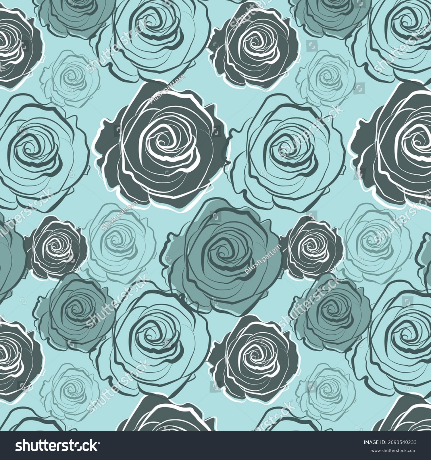 White Roses Repeat green and white roses repeat pattern ._站酷海洛_正版图片_视频_字体_音乐素材交易平台_站酷旗下品牌