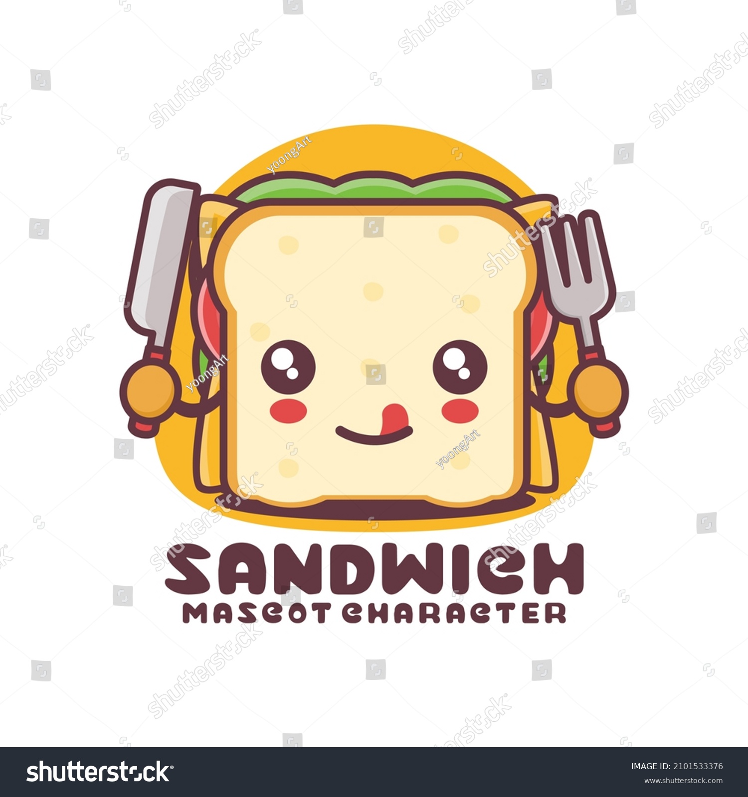 vector sandwich cartoon mascot  suitable for  logos  prints  stickers  etc  isolated on a white background.