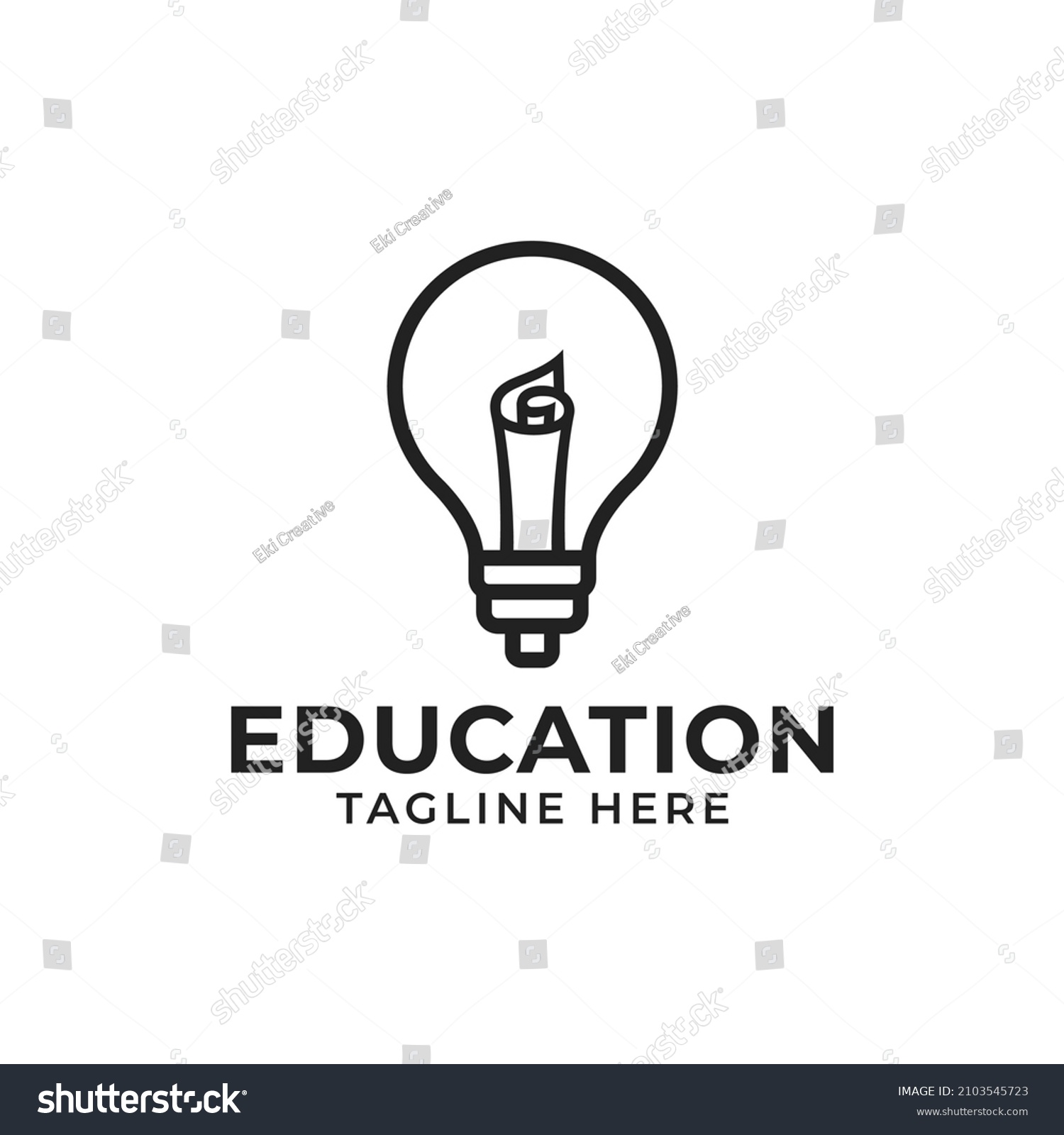 Paper Roll Icon Vector Concept Inside a Light Bulb for Education Logo ...