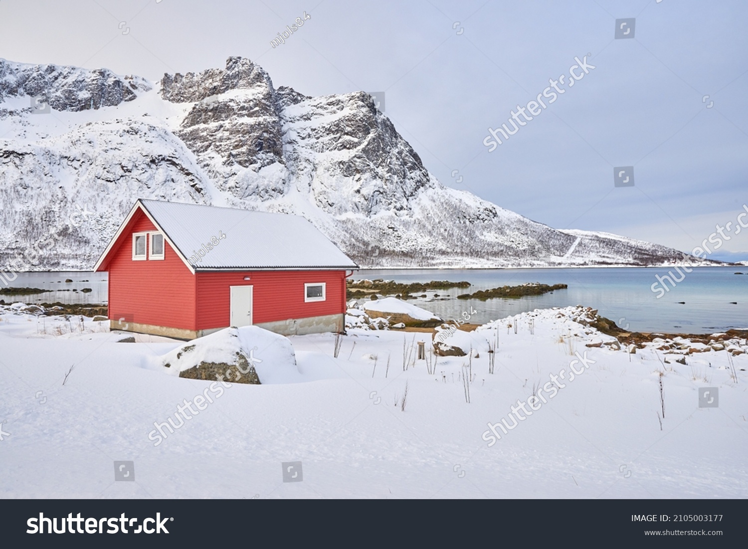 landscape with snow during winter. norway