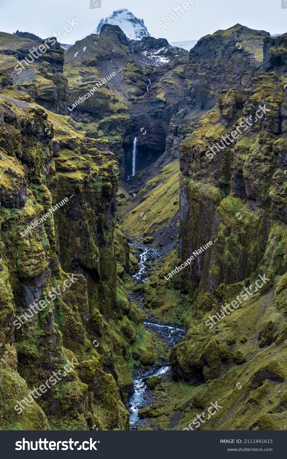 Beautiful autumn Múlagljúfur Canyon  Iceland. It is located not far from Ring Road and Fjallsárlón glacier with Breiðárlón ice lagoon at the south end of Vatnajökull icecap and Öræfajökull volcano.