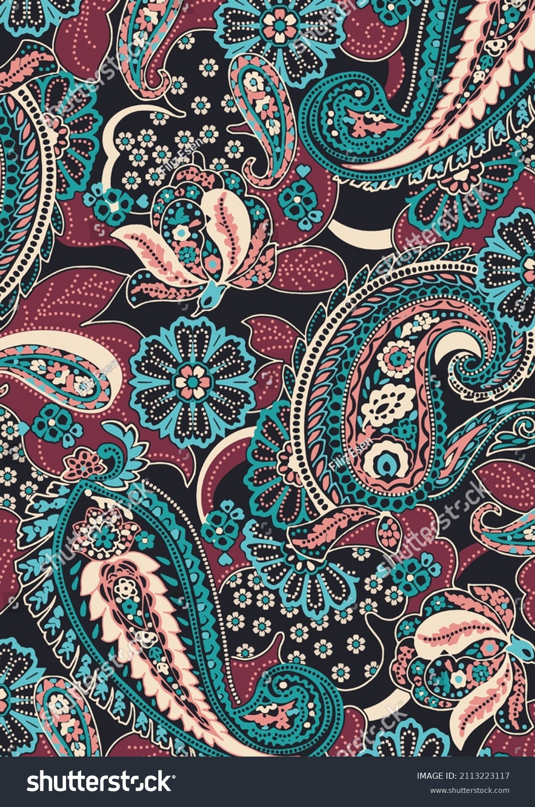 Textile Card Background Ethnic ornament for fabric textile cards wrapping paper wallpaper ...