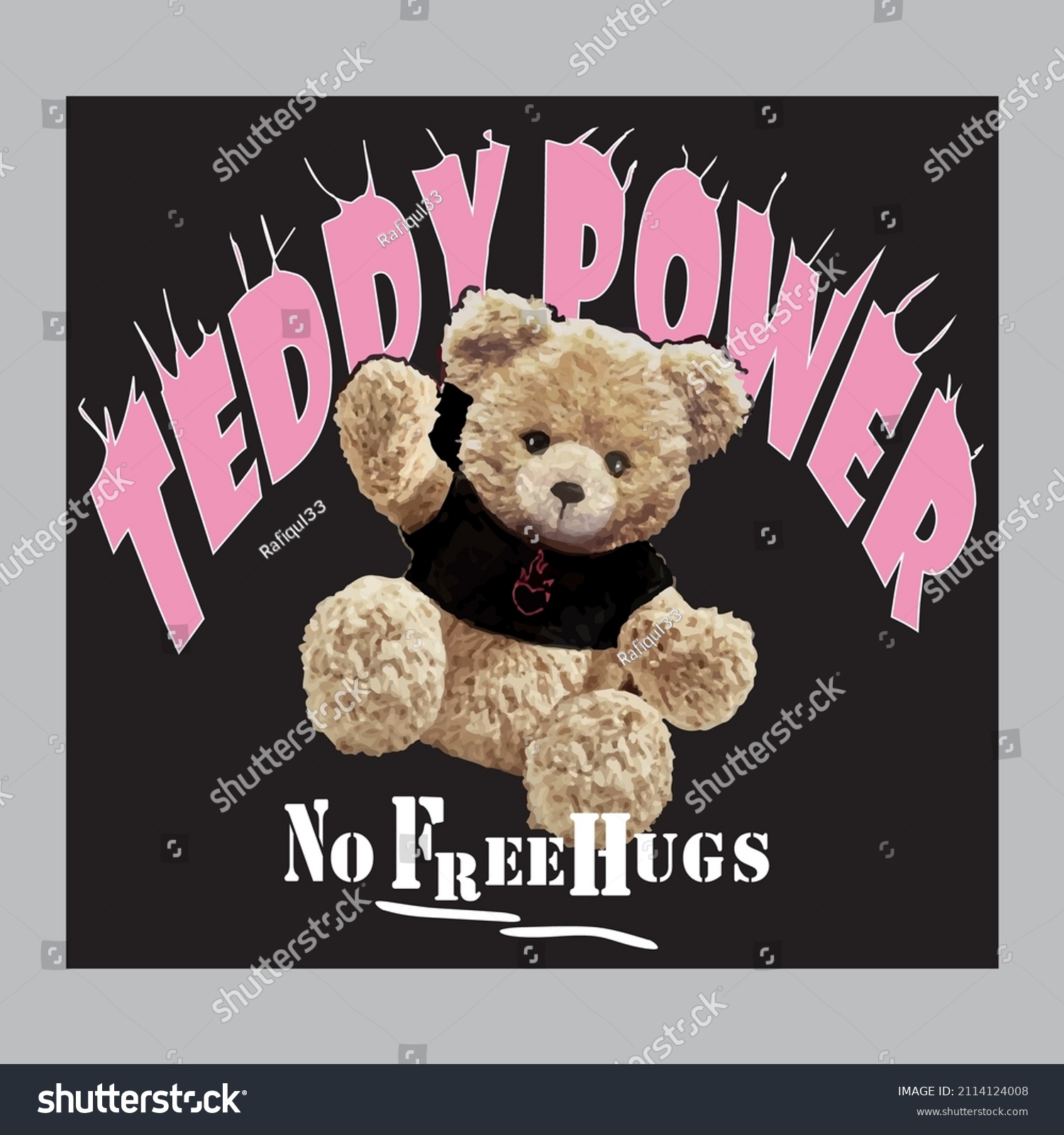 This is teddy power print design in t-shirt and polo shirt 