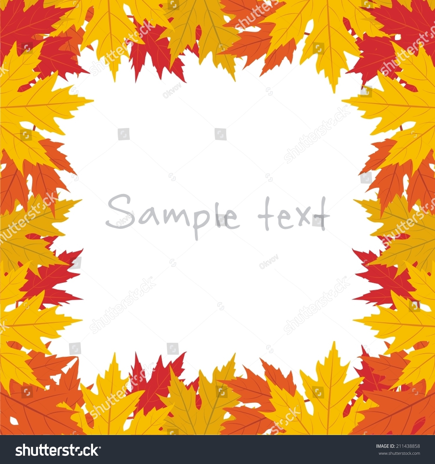 Vector illustration autumn leaves frame