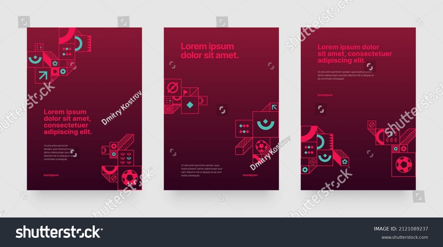 Poster layout design for tournament  invitation  awards or cup. Layout design template with geometric shapes. Championship in Qatar. Sports background trend 2022.