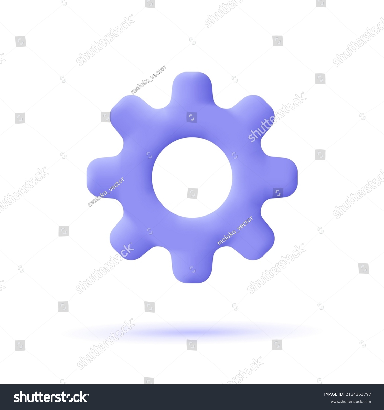 Cogwheel gear setting symbol. Repair optimizing workflow concept. 3d ...