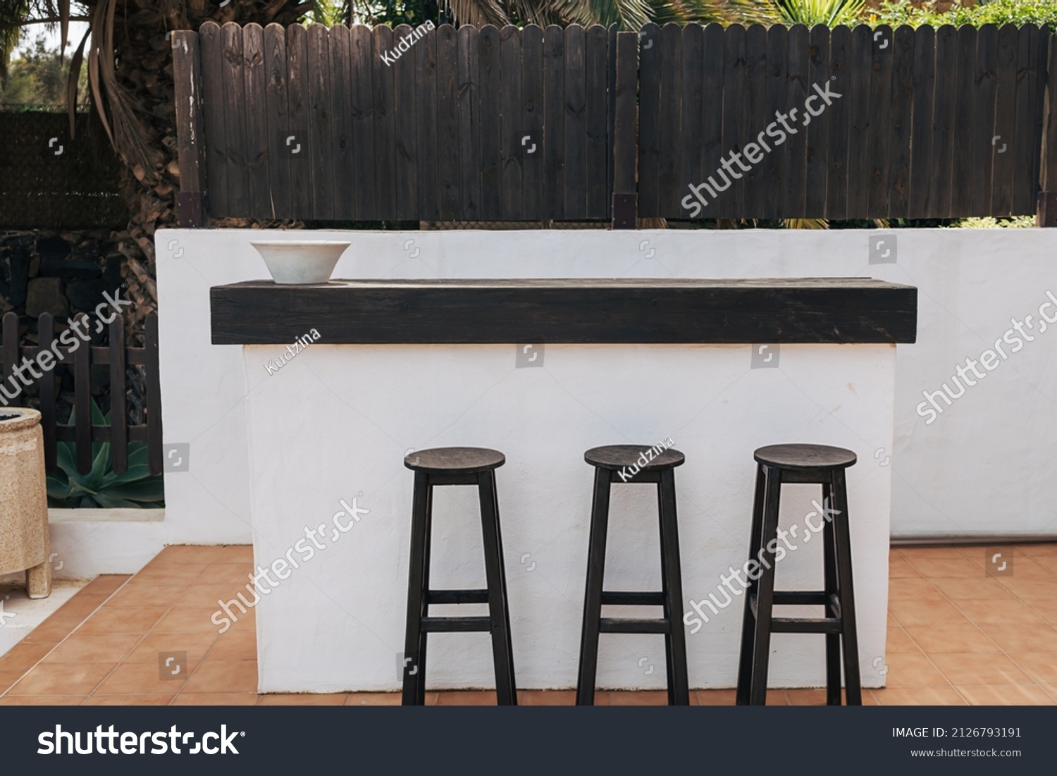 Outdoor lounge summer patio furniture. Interior home table and chairs