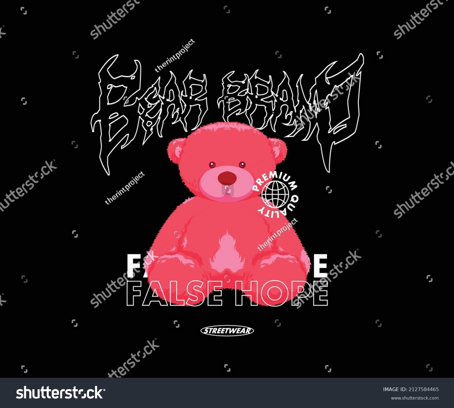 Pink Bear Aesthetic Graphic Design for T shirt  Street Wear and Urban Style