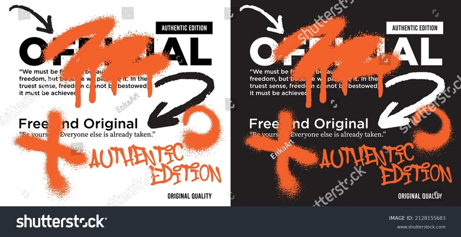 Urban typography hipster street art graffiti slogan print with neon spray effect for graphic tee t shirt - Vector