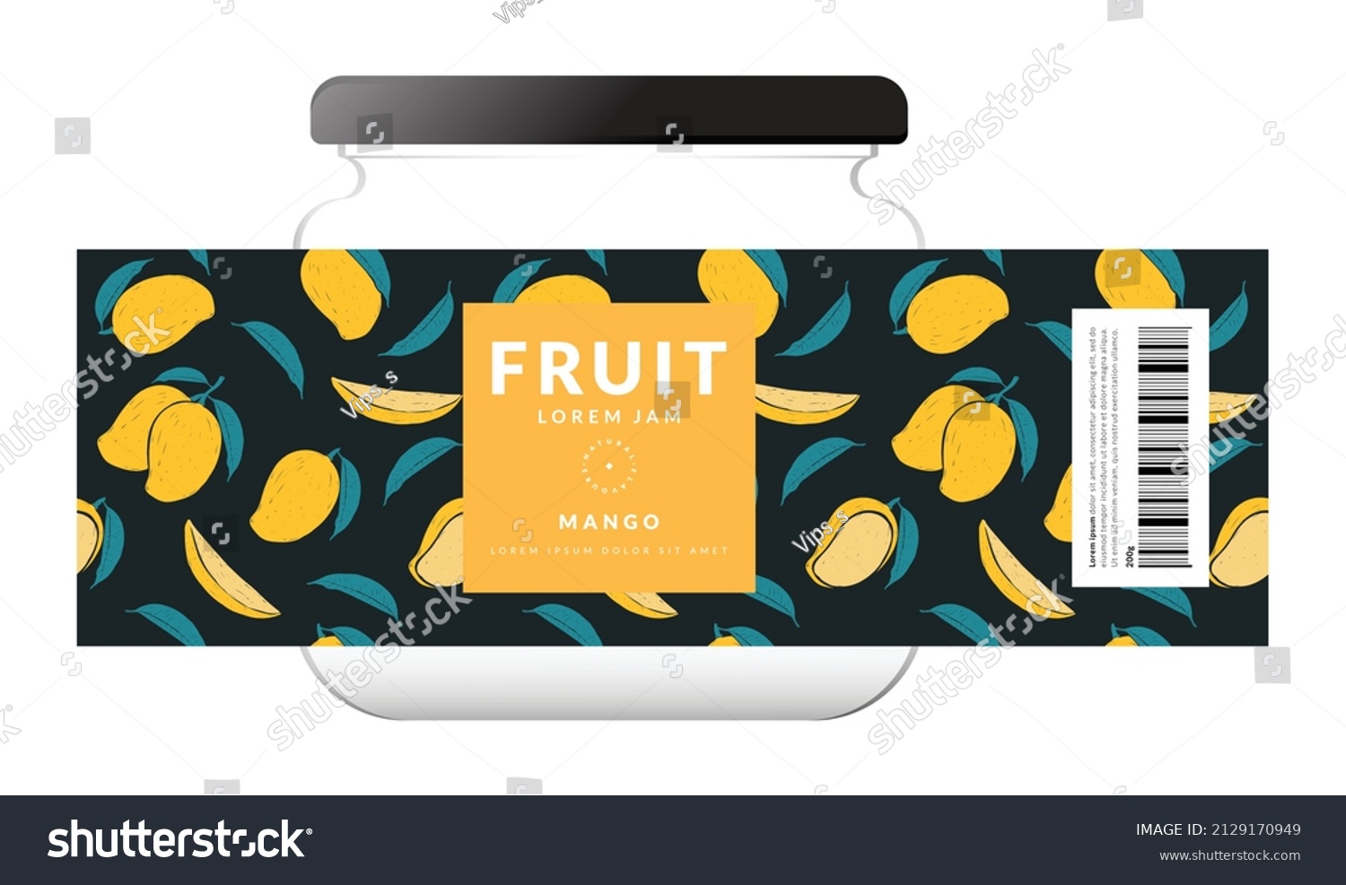 Mango Label packaging design templates  Hand drawn style vector illustration.