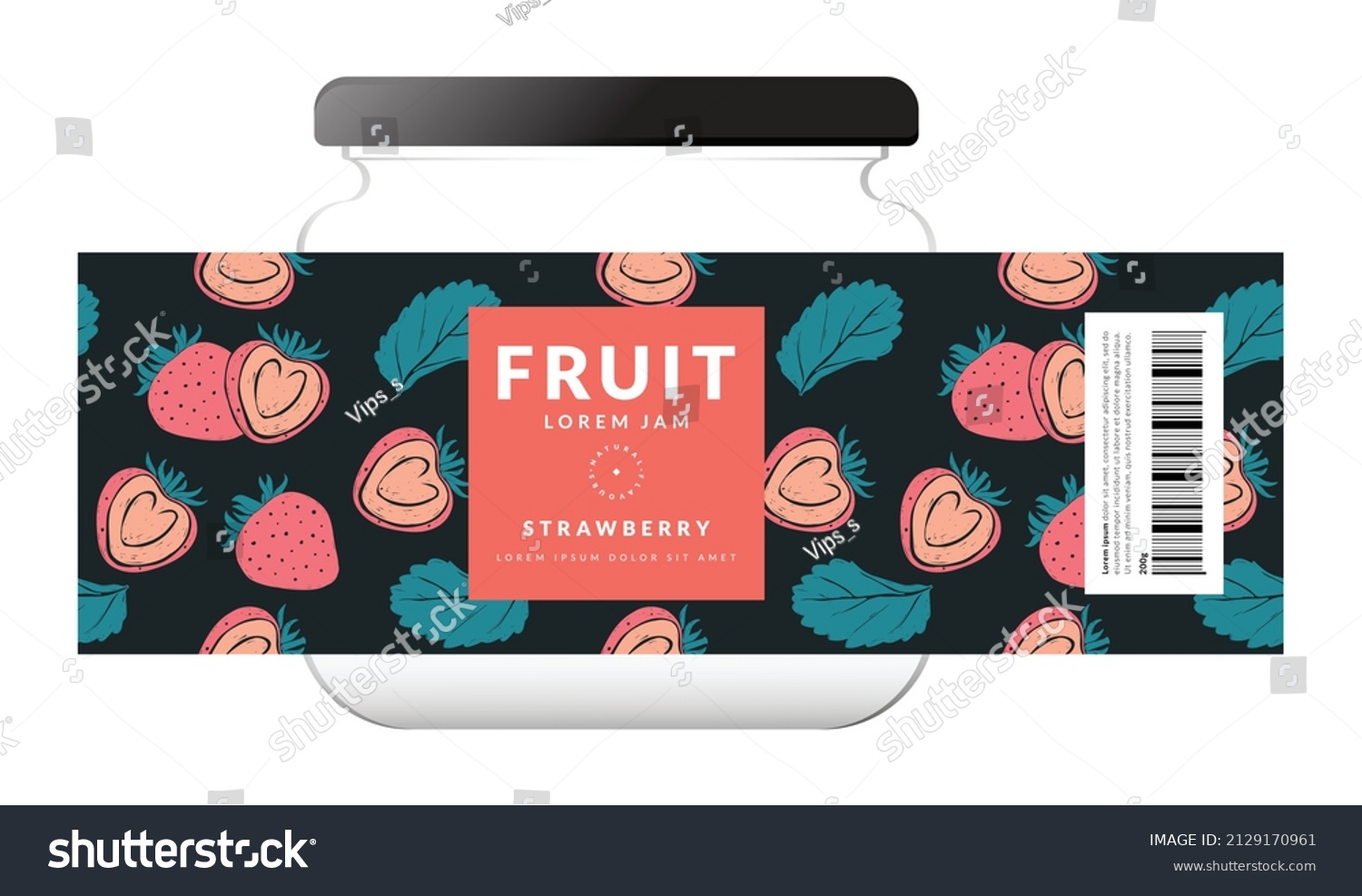 Strawberry Label packaging design templates  Hand drawn style vector illustration.
