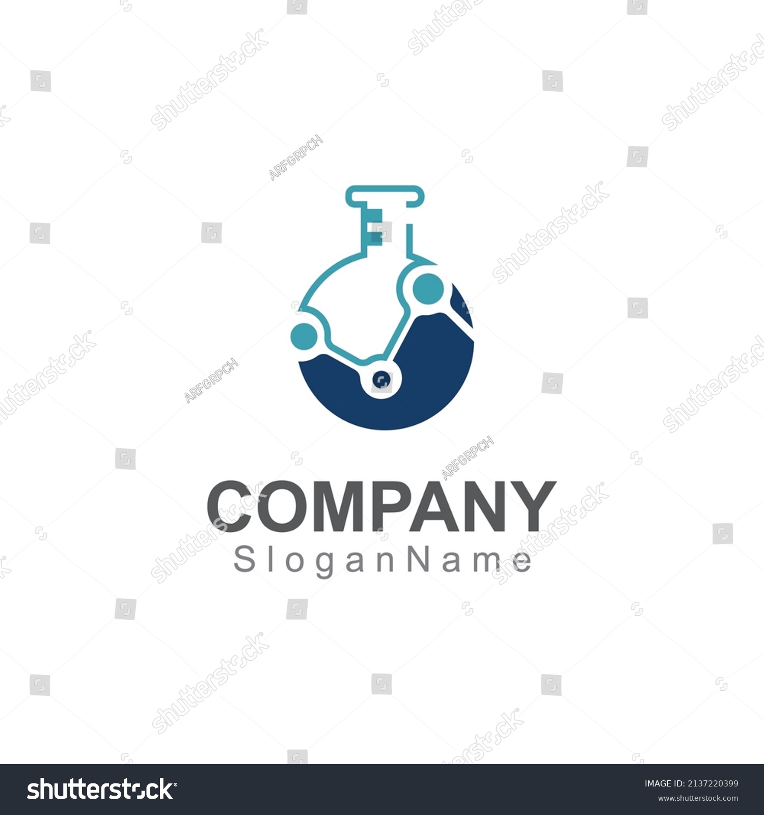 Molecule science lab logo icon design template scientific lab concept 
