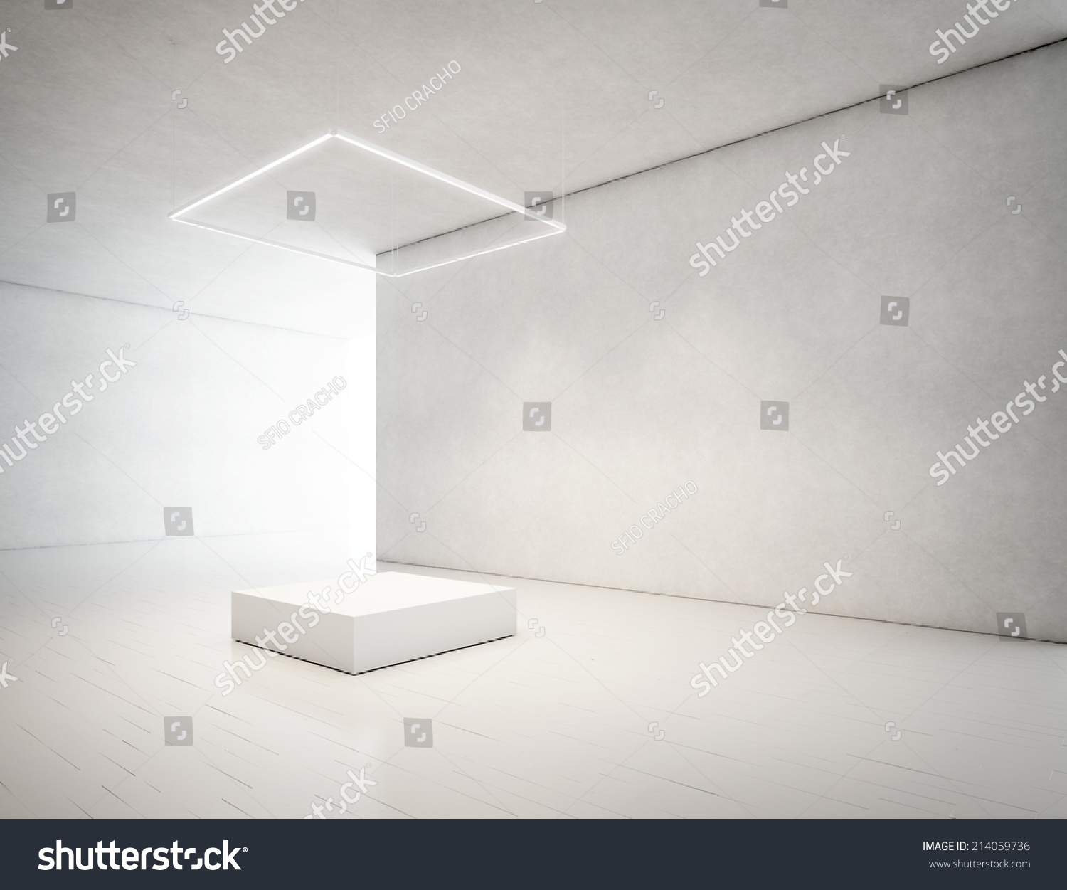 presentation room with empty podium