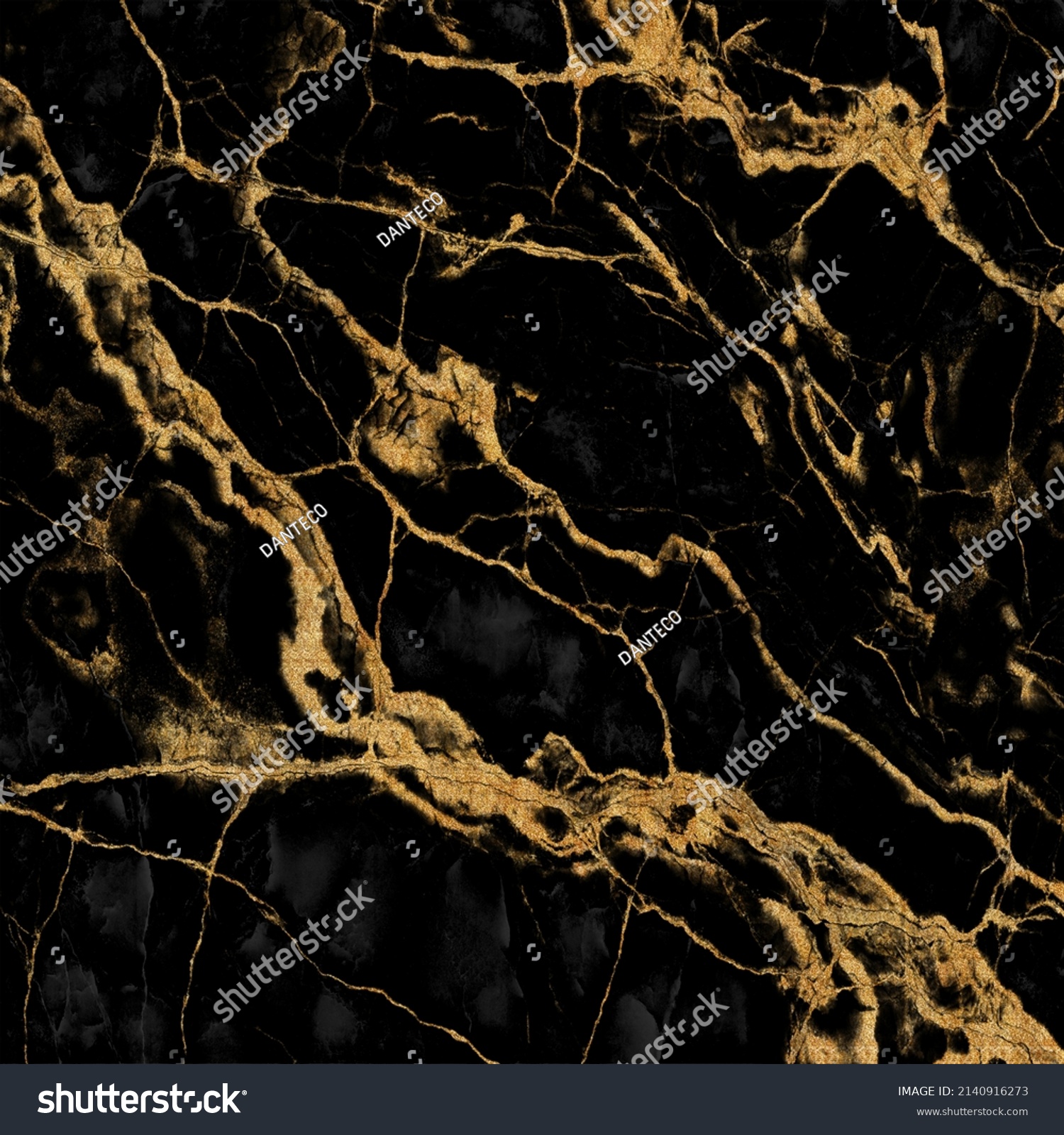 black Portoro marble with golden veins. Black golden natural texture of