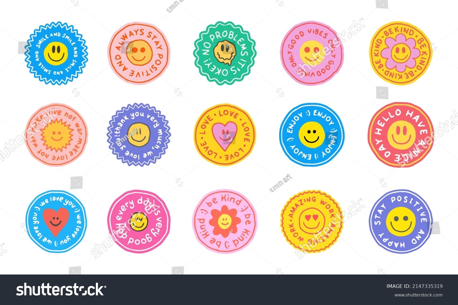 Set Of Cool Cute Hand Drawn Stickers Vector Design. Trendy Emoji Patches Collection. Comic Pop Art Emoticons.