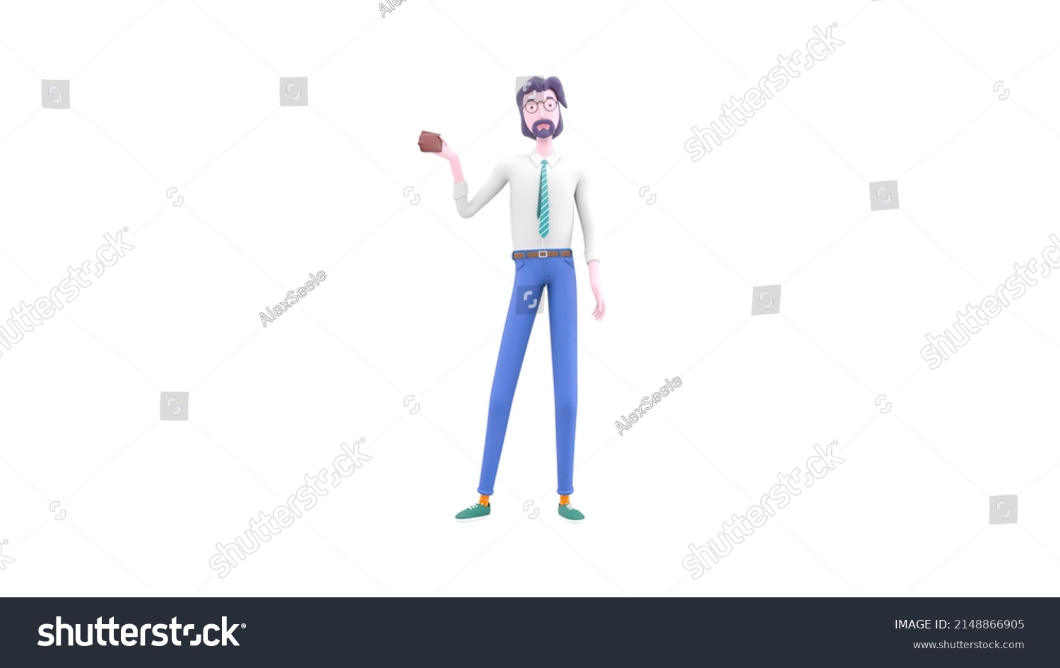 Character stylized for presentation 3d rendering cartoon style