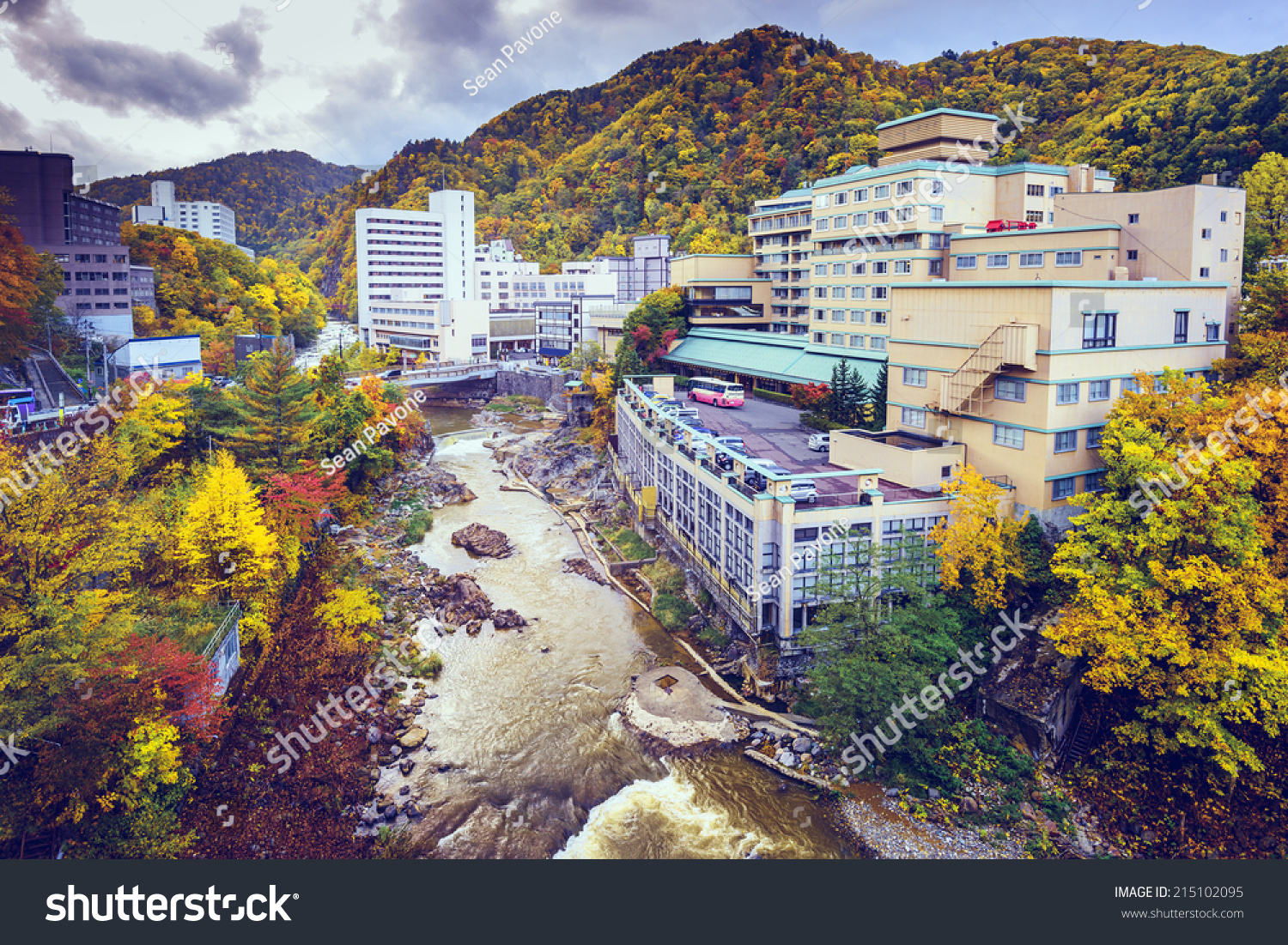 Jozankei  Hokkaido  Japan in the fall season.