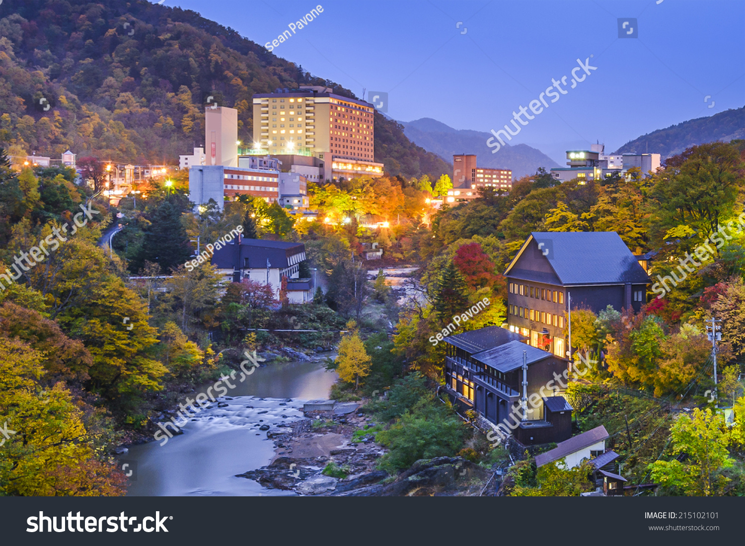 Jozankei  Hokkaido  Japan in the fall season.