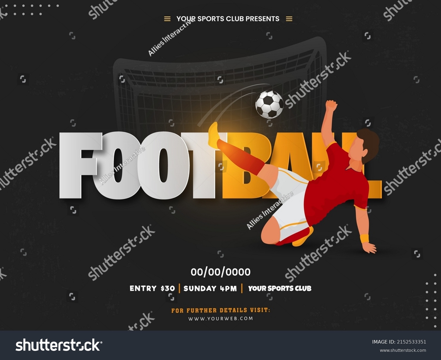Paper Cut Football Font With Faceless Footballer Player Kicking A Ball On Black Background.