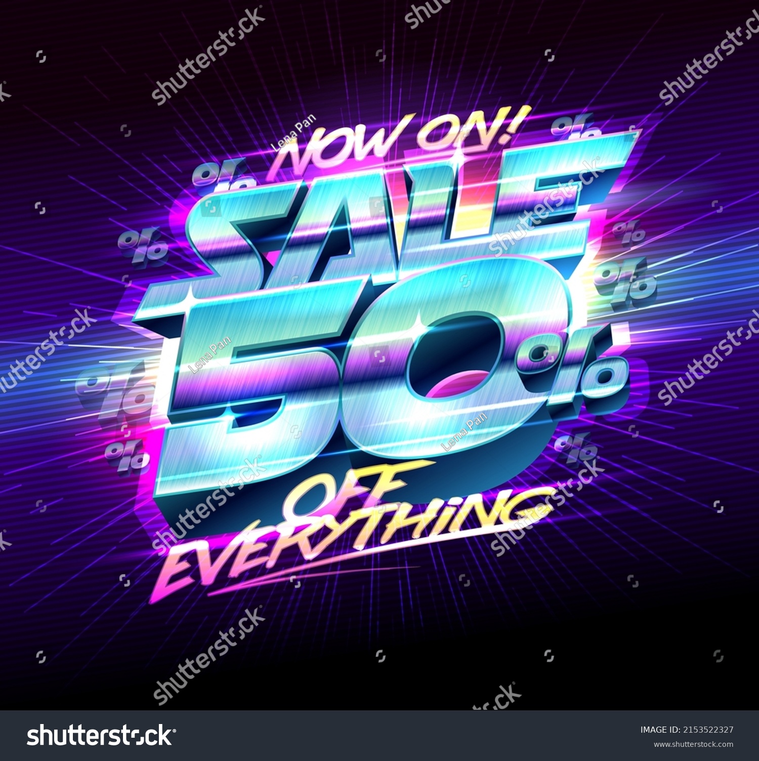 Sale banner -50% off everything  half price vector poster or banner