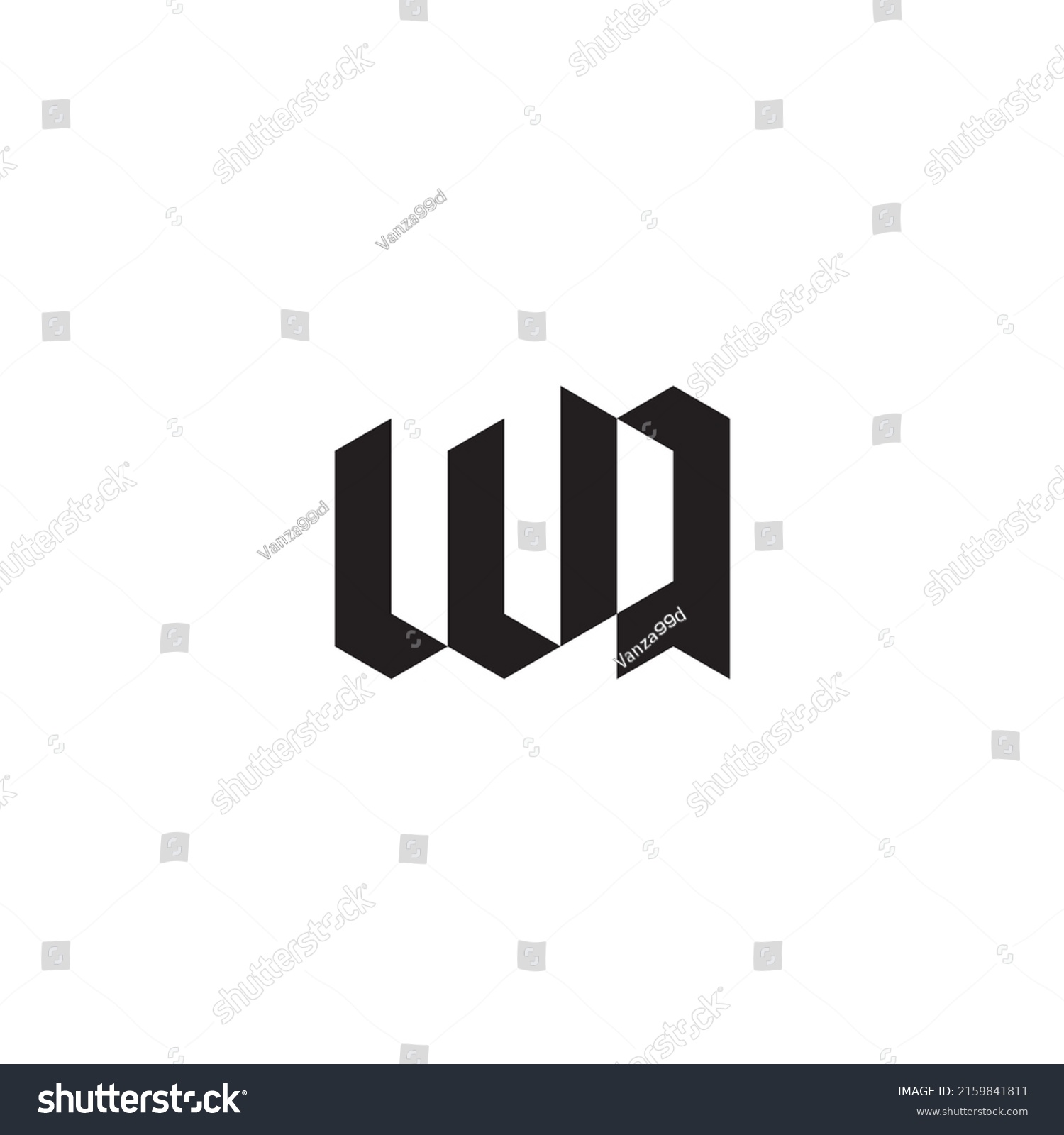 WQ initial logo letters in high quality professional design that will print well across any print media