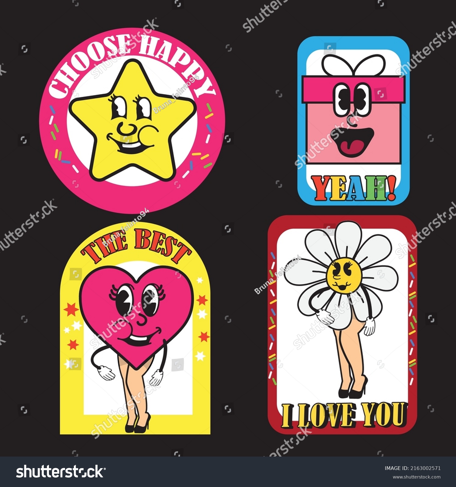 Set of Cool Cute Patches  Pins  Badges. Cute Stickers with Pharases. pink stickers.