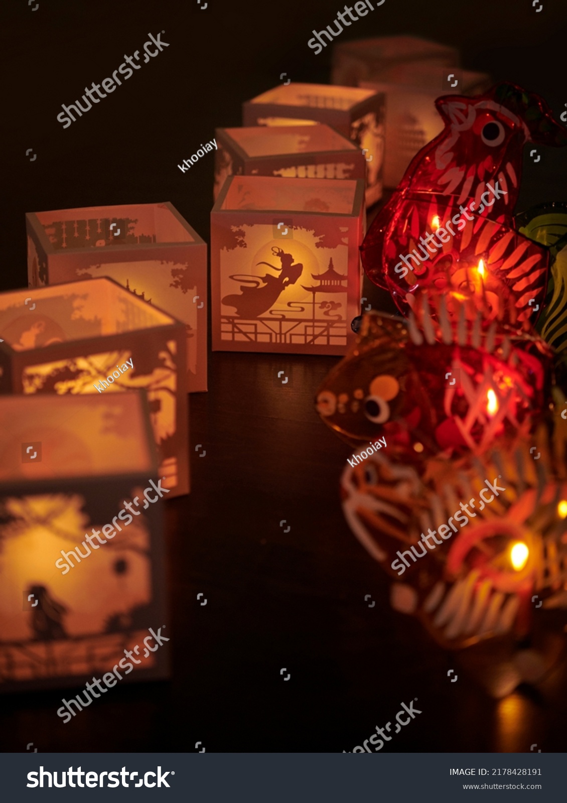 Chinese Lanterns at MidAutumn Festival. Traditional lanterns for mid