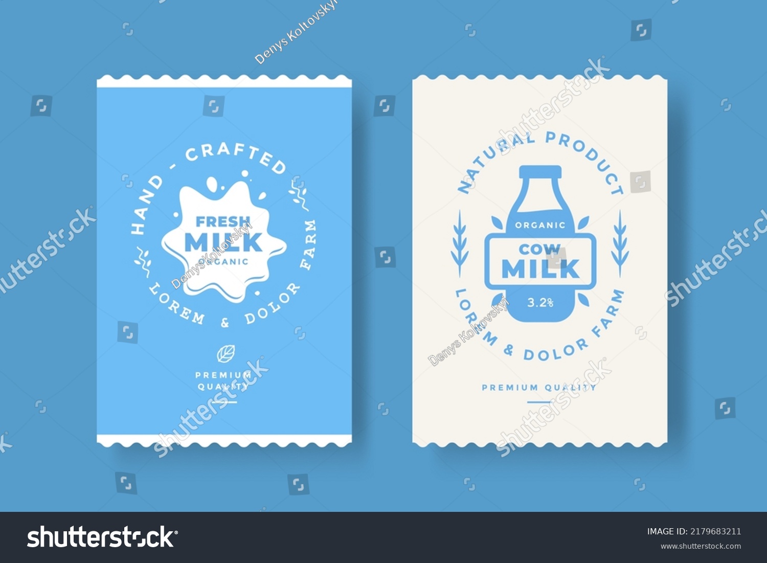 Cow Milk vintage product label template with silhouette splash and bottle. Farm emblem dairy products packaging design. Vector