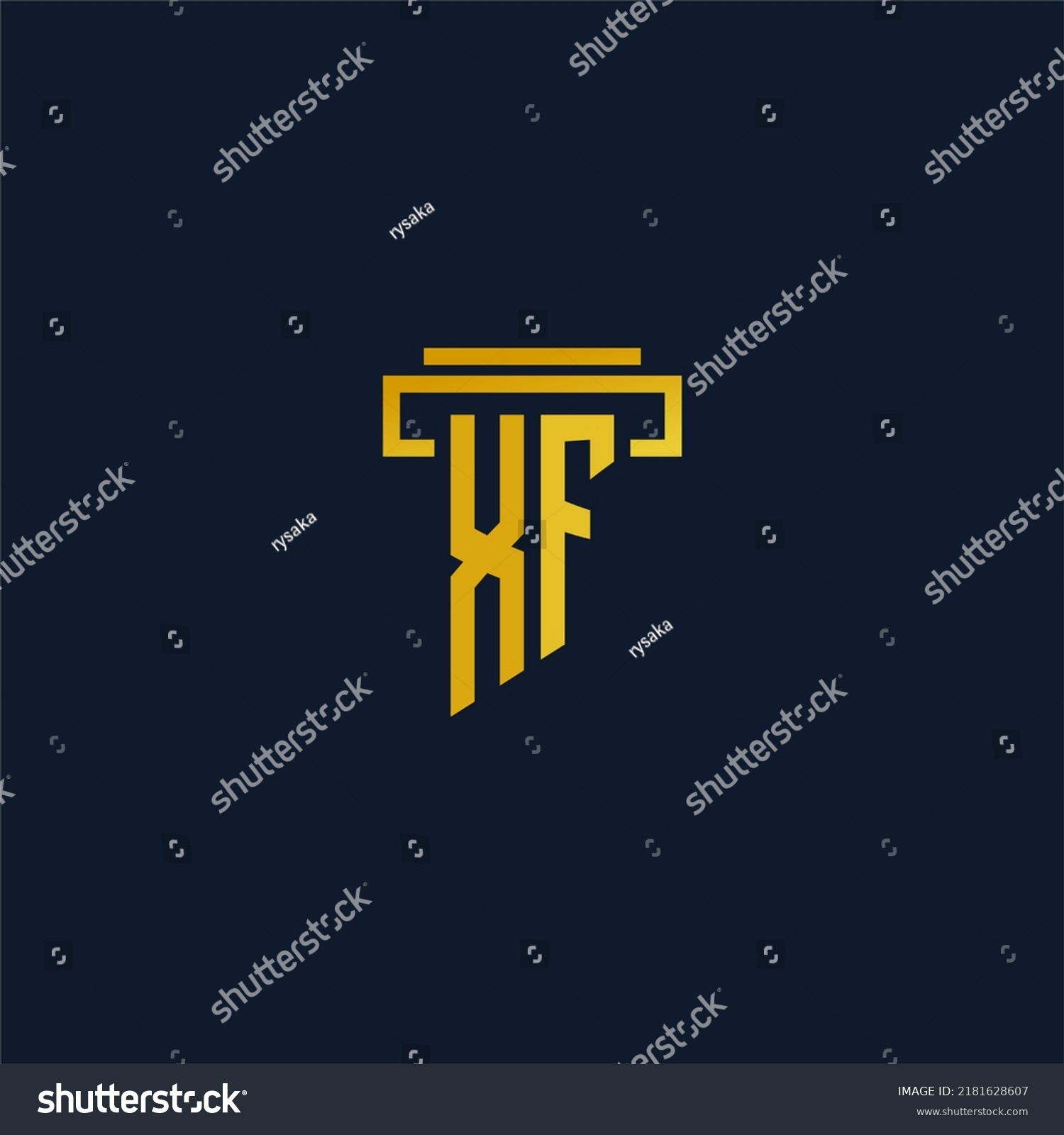xf monogram initial logo for lawfirm with pillar design