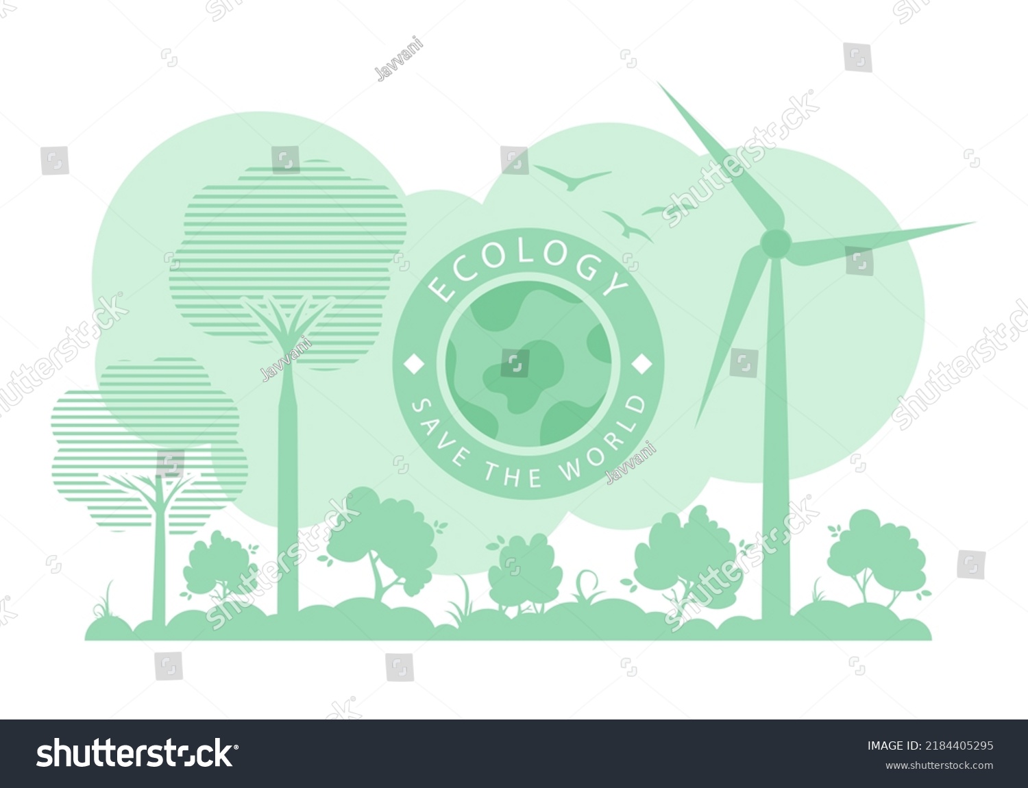 Green Background on the theme of green energy and ECO. Vector.