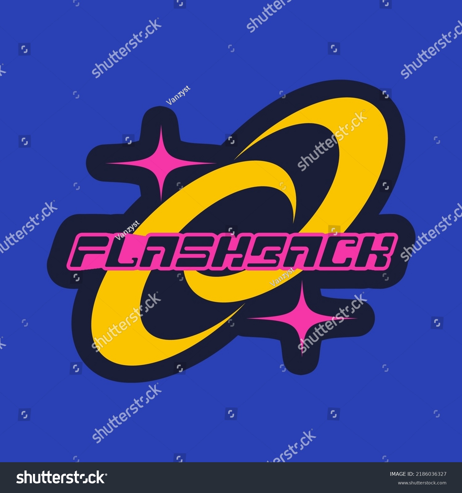 Vector sticker Flashback text inspired by popular Y2k Aesthetic  90s  2000s. Posters Template  flyers  Logo Badge  clothes  social media  graphic design  Futuristic  Retro Futurist