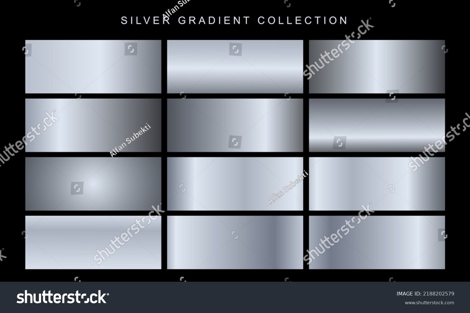 Silver gradient collection. Silver background texture icon vector ...