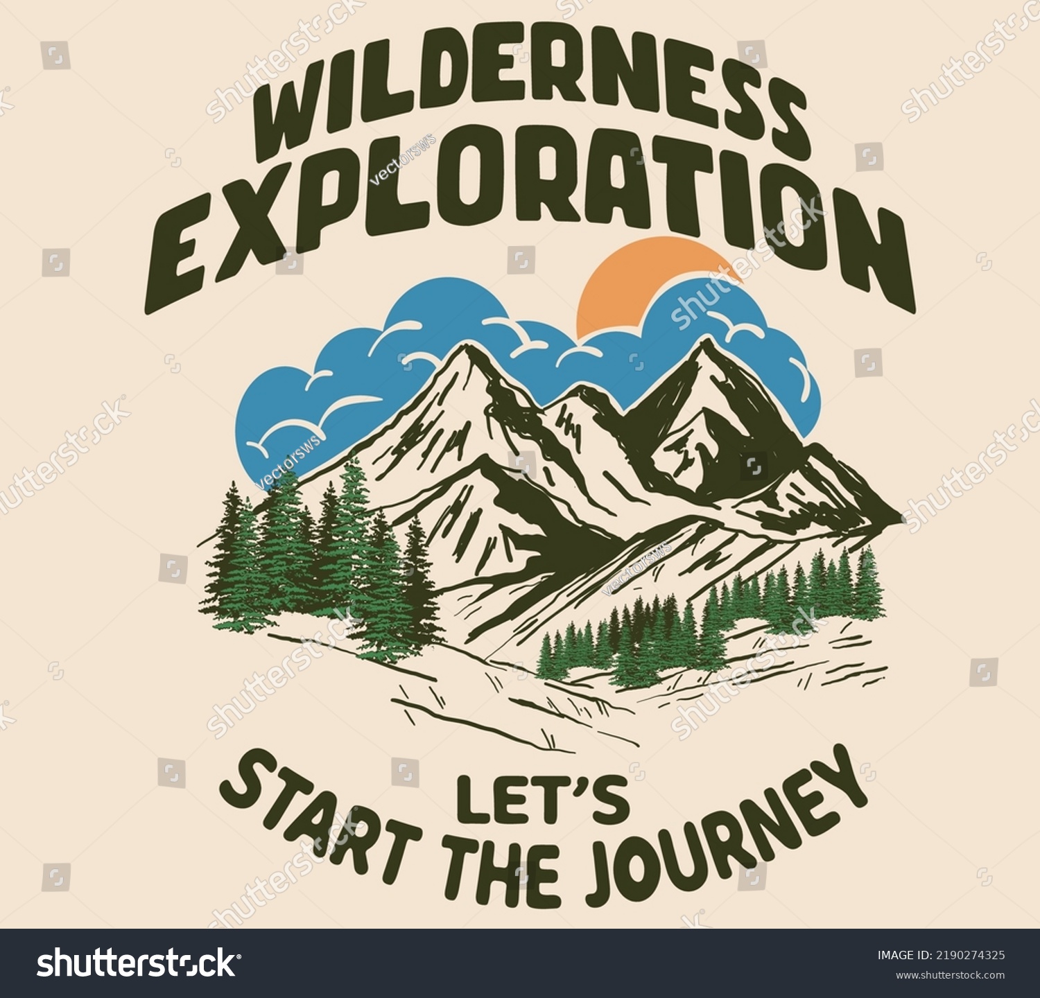 vector outdoor illustration for t shirts print