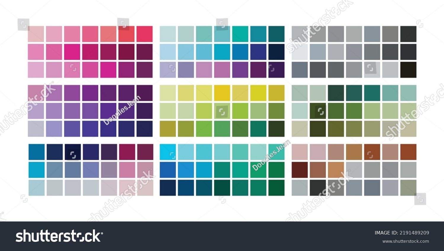 Color palette. Table color shades. Color harmony. Trend colors. Vector ...