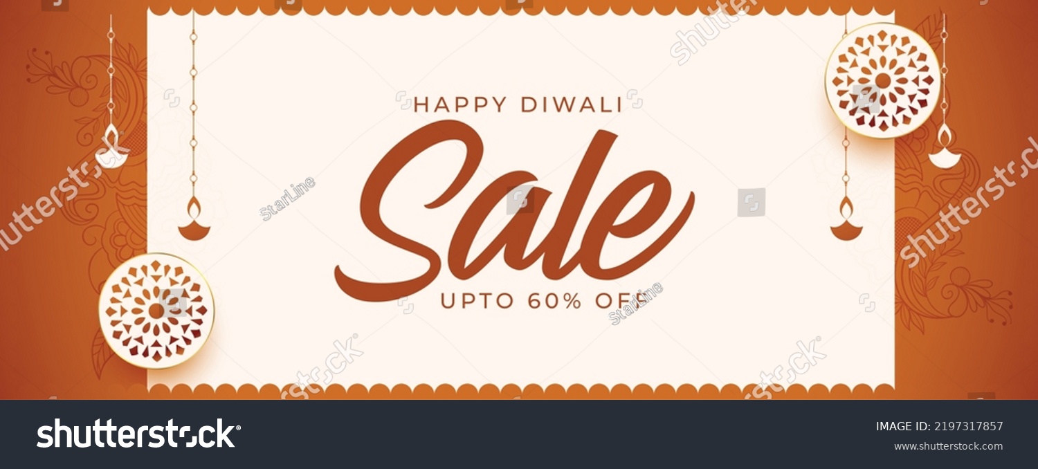 nice happy diwali sale banner with discount details 