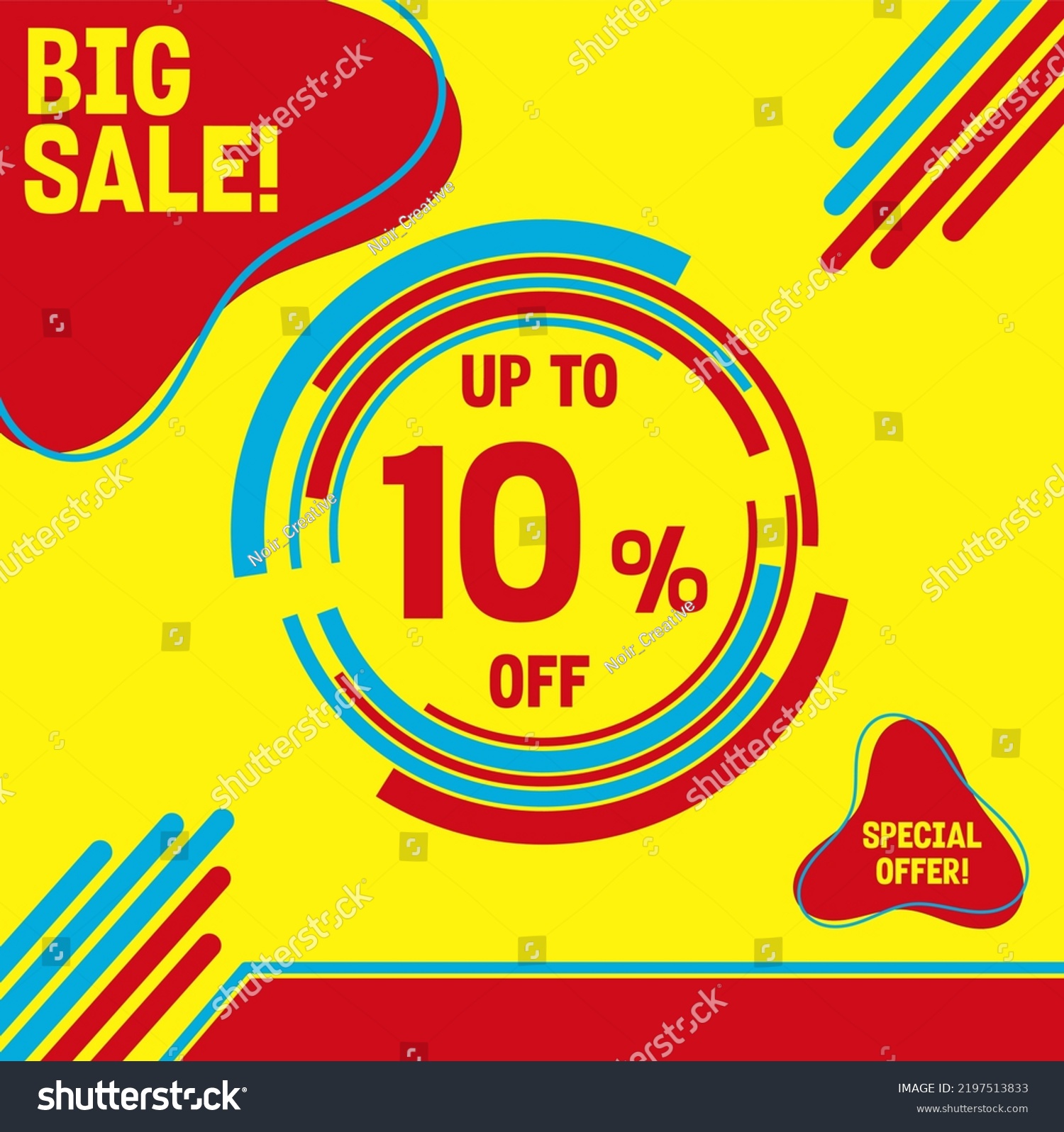 Colorful Big Sale Banner template design  up to 10% off. Can use for discount promo poster. Vector illustration.