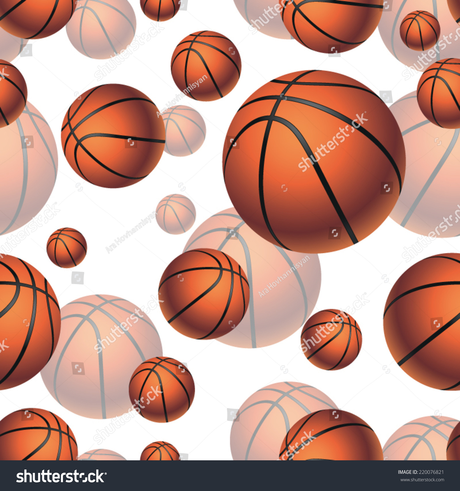 basketball balls seamless pattern background.